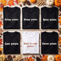 Personalized Potato Pun Shirt, Custom Western Thanksgiving Tee, Funny Matching Couple Top, Friendsgiving Group Outfit, Potato Lover Gift