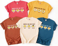 Personalized Which Egg Are You Shirt, Custom Deviled Egg Thanksgiving Tee, Funny Food Group Top, Friendsgiving Matching Outfit, Funny Gift
