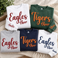 Custom Cheer Team Puff Print Sweatshirt, Personalized Mascot Hoodie, Raised 3D School Spirit Style, Cheer Puff Shirt, Squad Spirit Wear