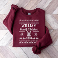 Personalized Family Christmas Sweatshirt, Custom Last Name Sweater Shirt, Matching Family Christmas 2026 Crew, Knit Holiday Gift Top
