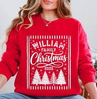 Personalized Family Christmas Shirt, Custom Family Name Christmas Tee 2026, Matching Holiday Stamp Shirt, Vintage Pine Tree Crew Gift