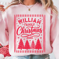 Personalized Family Christmas Shirt, Custom Family Name Christmas Tee 2026, Matching Holiday Stamp Shirt, Vintage Pine Tree Crew Gift