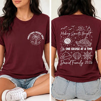 Personalized Family Christmas Shirt, Custom Last Name Striped Holiday Tee 2026, Matching Family Party Top, Xmas Group Gift, Front Back