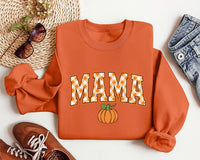 Mama And Mini Matching Shirts, Pumpkin Gingham Fall Family Outfit, Mommy And Me Thanksgiving Tees, Mama Shirt With Mini Bodysuit Gift