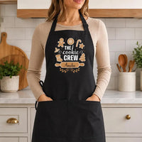Personalized Cookie Crew Apron, Custom Name Christmas Baking Gift, Gingerbread Apron with Pocket, Present for Bakers, Christmas Gift