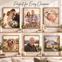 Custom Photo Framed Canvas, Personalized Picture Print, Wedding Gift, Family Portrait Wall Art, Memorial Photo Gift