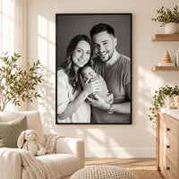 Custom Photo Framed Canvas, Personalized Picture Print, Wedding Gift, Family Portrait Wall Art, Memorial Photo Gift