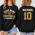 Personalized Football Hoodie, Custom Team Name and Number Sweatshirt, Game Day, Gift for Football Moms, Friday Night Lights Gift, Front Back
