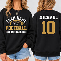 Personalized Football Hoodie, Custom Team Name and Number Sweatshirt, Game Day, Gift for Football Moms, Friday Night Lights Gift, Front Back