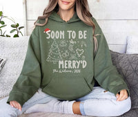 Personalized Soon to Be Merryd Sweatshirt, Custom Family Couple Shirt, Christmas Doodle Tee, Matching Holiday Outfit, Engagement Gift