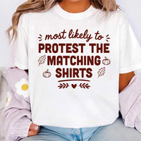 Personalized Most Likely To Shirt, Custom Thanksgiving Phrase Tee, Funny Family Matching Shirt, Thanksgiving Dinner Outfit, Funny Gift