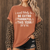 Personalized Most Likely To Shirt, Custom Thanksgiving Phrase Tee, Funny Family Matching Shirt, Thanksgiving Dinner Outfit, Funny Gift