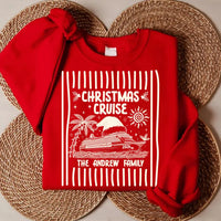 Personalized Christmas Cruise Shirt, Custom Family Name Holiday Tee, Santa Ship Graphic Shirt, Family Vacation Outfit, Cruise Trip Gift