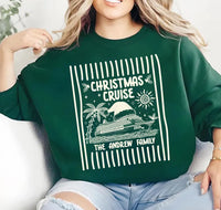 Personalized Christmas Cruise Shirt, Custom Family Name Holiday Tee, Santa Ship Graphic Shirt, Family Vacation Outfit, Cruise Trip Gift