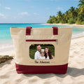 Personalized Family Photo Tote Bag with Zipper, Custom Picture Canvas Tote, Mom Essentials Keepsake Bag, Gift for Mom, Mothers Day Gift