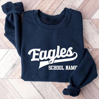 Custom Mascot Sweatshirt, Personalized School Spirit Tee with Mascot Name, Script Collegiate Game Day Shirt, Spirit Week, Student Gift