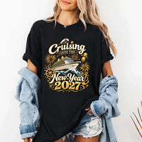 Personalized Cruising Into the New Year 2027 Shirt, Custom Cruise Name Tee, Family Vacation Cruise Hoodie, New Year Trip Gift, Travel Gift