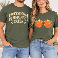 Personalized Funny Thanksgiving Shirt, Custom Pumpkin Pie Eater Tee, Retro Thanksgiving Sweatshirt, Fall Party Gift Idea, Couples Gift