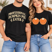 Personalized Funny Thanksgiving Shirt, Custom Pumpkin Pie Eater Tee, Retro Thanksgiving Sweatshirt, Fall Party Gift Idea, Couples Gift