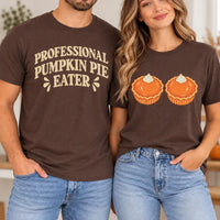 Personalized Funny Thanksgiving Shirt, Custom Pumpkin Pie Eater Tee, Retro Thanksgiving Sweatshirt, Fall Party Gift Idea, Couples Gift