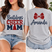 Personalized Glitter Cheer Mom Shirt, Custom Sparkle Team Tee, Team Mascot Glitter Sweatshirt, Cheerleading Gift Idea, Fan Gift, Front Back