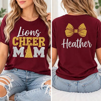 Personalized Glitter Cheer Mom Shirt, Custom Sparkle Team Tee, Team Mascot Glitter Sweatshirt, Cheerleading Gift Idea, Fan Gift, Front Back