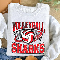 Personalized Team Volleyball Sweatshirt, Custom Mascot Name Sport Shirt, Net and Ball Graphic Sweatshirt, Volleyball Mom Gift, Team Gift