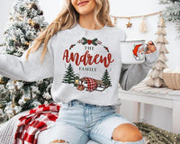 Personalized Family Christmas Sweatshirt, Custom Last Name Winter Sled Shirt, Vintage Sled Holiday Crewneck, Christmas Gift for Family