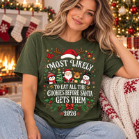 Custom Most Likely Christmas Family Shirt, Knock Over Tree Tee, Matching Holiday Pajama Tee, Family Christmas 2026 Outfit, Holiday Gift Idea