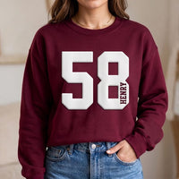 Personalized Puff Print Name Sweatshirt, Custom Varsity Number Jersey Shirt, 3D Raised Puff Hoodie, Name Crewneck, Birthday Gift for Her