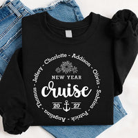 Personalized New Year Cruise 2027 Sweatshirt, Custom Family Name Anchor Tee, New Years Eve Sail, Matching Family Outfit, Vacation Trip Gift