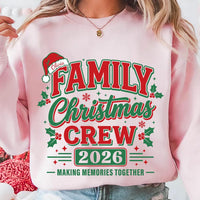 Personalized Family Christmas Crew 2026 Sweatshirt, Custom Santa Hat Name Tee, Matching Family Holiday Outfit, Christmas Gift for Loved Ones