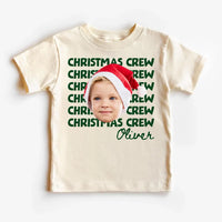 Personalized Christmas Crew Face Shirt, Custom Photo Santa Hat Tee, Face Cutout Top, Matching Family Xmas Tee, Christmas Gift for Her