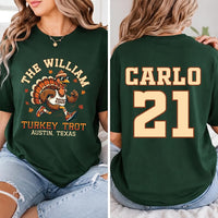 Personalized Family Turkey Trot Shirt, Custom Running Turkey Tee, Thanksgiving Race Sweatshirt, Fall Family, Funny Fall Gift, Front Back