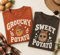 Personalized Sweet or Grouchy Potato Shirt, Custom Funny Potato Tee, Thanksgiving Sweatshirt, Friendsgiving Outfit, Funny Gift for Her