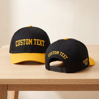 Personalized Two Tone Embroidered Cap, Custom Text Logo Baseball Hat, Structured Snapback Cap, Team Business Gift, Gift for Her or Him
