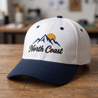 Personalized Two Tone Embroidered Cap, Custom Text Logo Baseball Hat, Structured Snapback Cap, Team Business Gift, Gift for Her or Him
