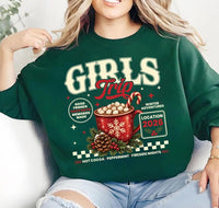 Christmas Girls Trip Sweatshirt, Custom Cocoa Mug Holiday Tee, Besties Winter Crewneck, Matching Group Trip Outfit, Gift for Friend
