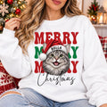 Personalized Merry Christmas Pet Sweatshirt, Custom Santa Hat Dog Cat Crewneck, Retro Bubble Letter Shirt, Pet Photo Gift, Dog Mom Gift