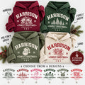 Personalized Family Christmas Hoodie, Custom Name Vintage Santa Hoodie, Retro Matching Holiday Family Xmas Sweatshirt, Gift for Friends
