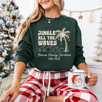 Personalized Tropical Christmas Vacation Shirt, Custom Family Beach Holiday Tee, Palm Tree Sweatshirt, Beach Family Outfit, Holiday Gift