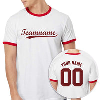 Personalized Glitter Team Ringer Shirt, Custom Name Number Contrast Trim Tee, Sparkly Statement Ringer, Game Day Outfit, Sports Fan Gift