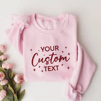 Personalized Glitter Custom Text Shirt, Custom Sparkly Script Name Tee, Shining Star Sweatshirt, Gift for Her, Birthday Gift for Her