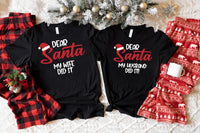 Personalized Funny Dear Santa Shirt, Custom Christmas Quote Tee, Sarcastic Holiday Crewneck, Matching Couple Outfit, Christmas Gift
