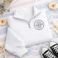 Personalized Logo Embroidered Quarter Zip Sweatshirt, Custom Company Logo Sweater, Corporate Team Apparel, Employee Gift, Group Order Gift