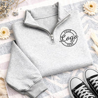 Personalized Logo Embroidered Quarter Zip Sweatshirt, Custom Company Logo Sweater, Corporate Team Apparel, Employee Gift, Group Order Gift
