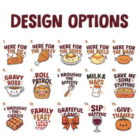 Personalized Thanksgiving Dinner Shirt, Custom Cute Food Character Tee, Funny Turkey Crewneck, Matching Family Outfit, Thanksgiving Gift