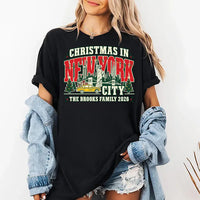 Personalized Christmas New York Sweatshirt, Custom Family Vacation Tee, NYC Christmas Skyline, Matching Family Trip Shirt, Gift for Her