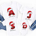 Personalized Santa Initial Shirt, Custom Name Christmas Tee, Santa Suit Letter Sweatshirt, Matching Family Holiday Top, Christmas Gift