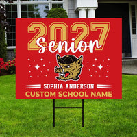 Personalized Senior 2027 Yard Sign, Custom Graduate Name Lawn Decor, Coroplast Yard Sign, Metal H-Stake Included, Graduation Party Decor